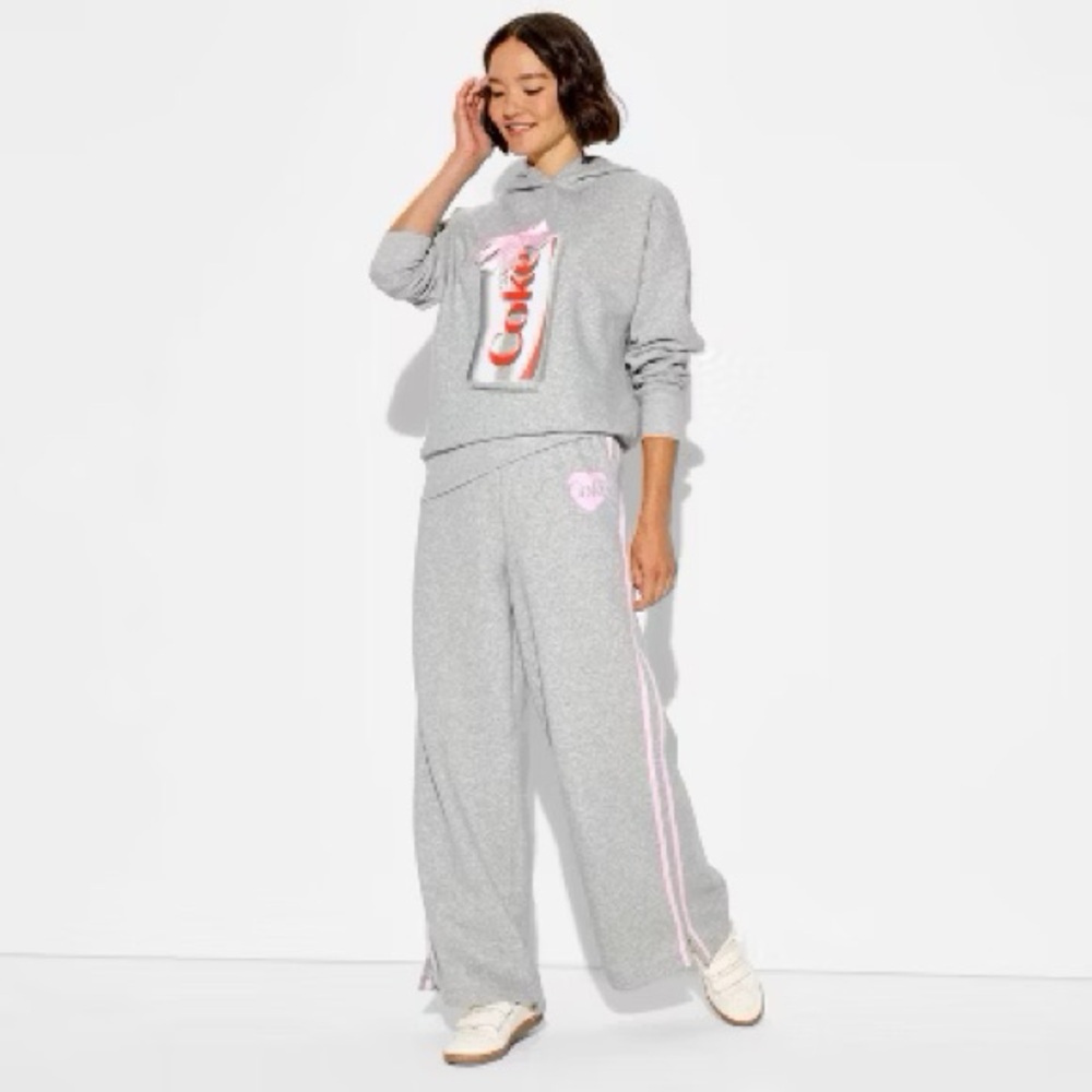 Women's nwt Diet Coke Bow Graphic Sweatpants - Gray XXL